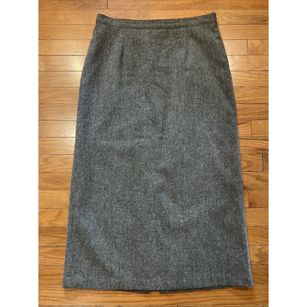 Vintage Sag Harbor Wool Blend Maxi Skirt Gray Women's 14 Long 35"